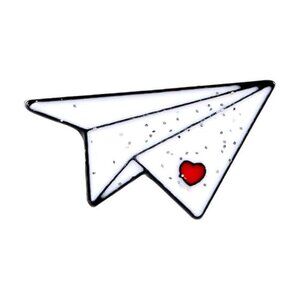 ORIGAMI AIRPLANE SPARKLING OIL DRIPPED ENAMEL PIN LAPEL PIN BROOCH NWT